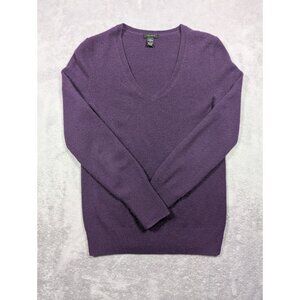 Only Mine Cashmere Sweater Women Size Small Purple Deep V Neck Minimalist Mature